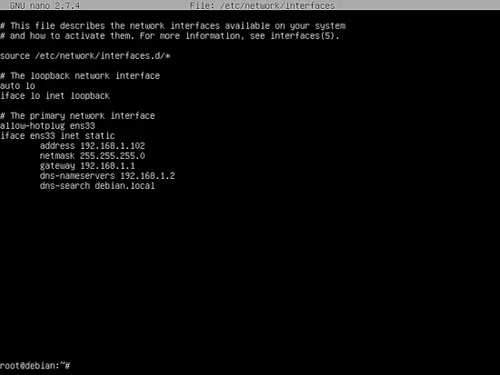 Debian network configuration