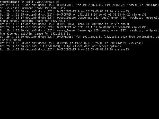 Debian DHCPD Log File