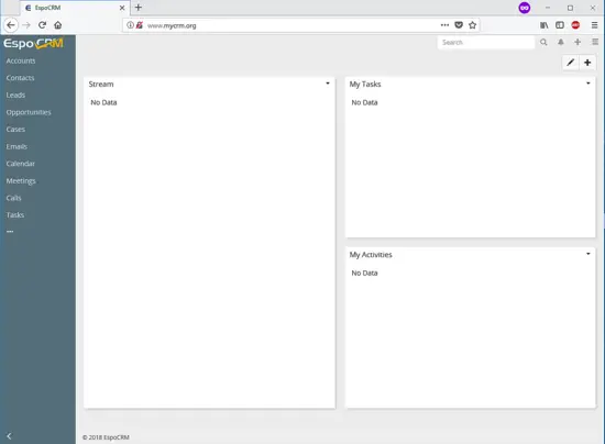 EspoCRM Dashboard