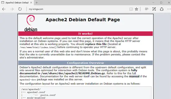 Apache Debian default page