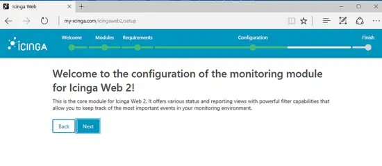 Icinga 2 monitoring module configuration