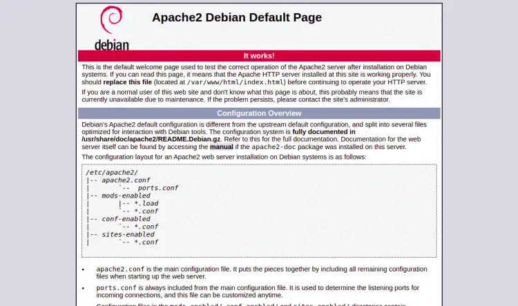 Debian default page