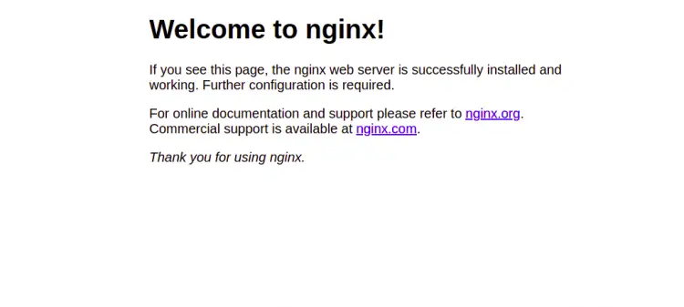 Nginx welcome page