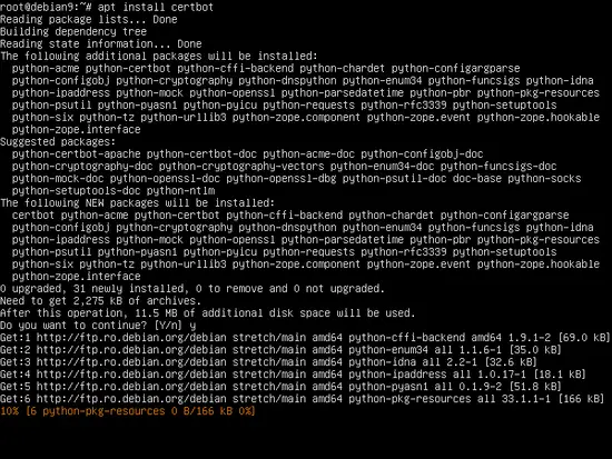 Install Certbot on Debian 9