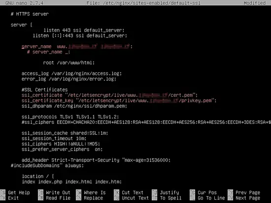 Set Lets encrypt certificate paths