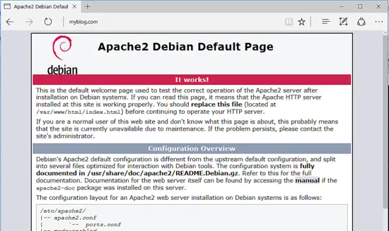 Apache default page