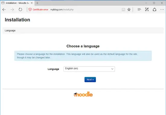 Moodle installation