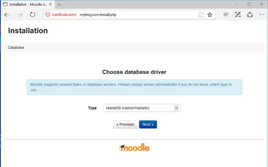 Choose database driver