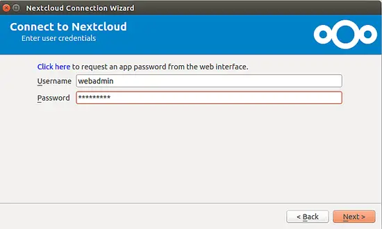 Connect to NextCloud