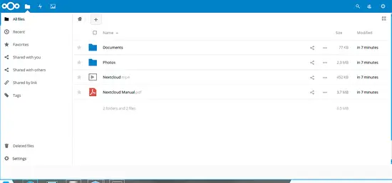 NextCloud 12 started