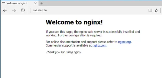 Nginx Welcome page