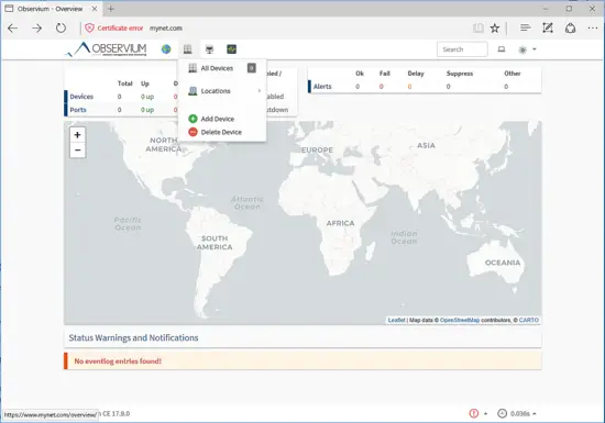 Observioum dashboard