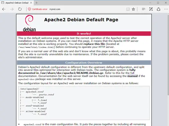 Apache default page