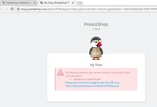 PrestaShop backoffice