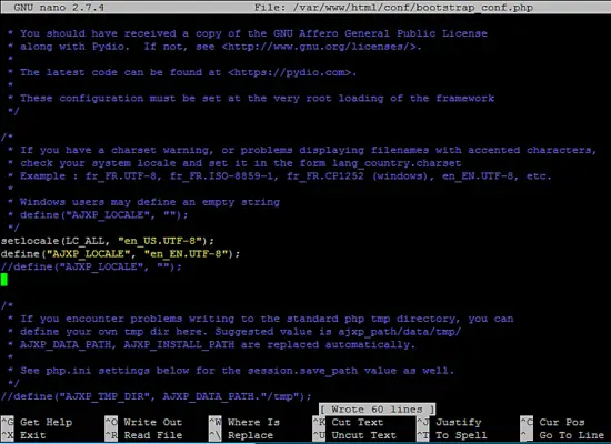 Pydio installation