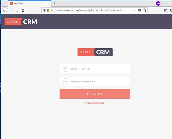 SuiteCRM Login