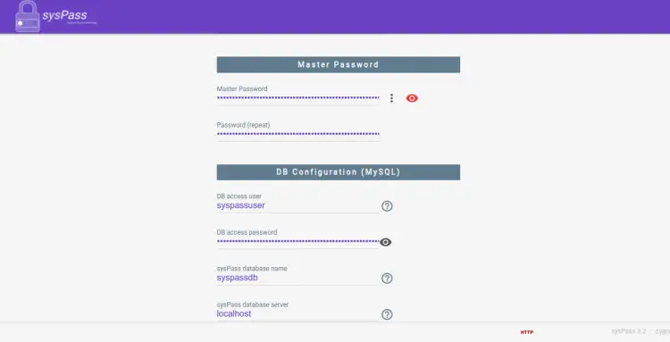 sysPass master password