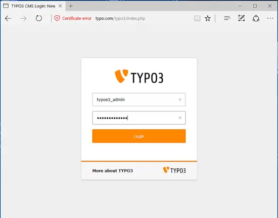 Typo3 admin