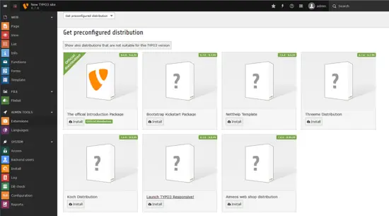 Typo3 Dashboard