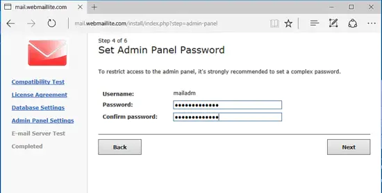 Set admin password