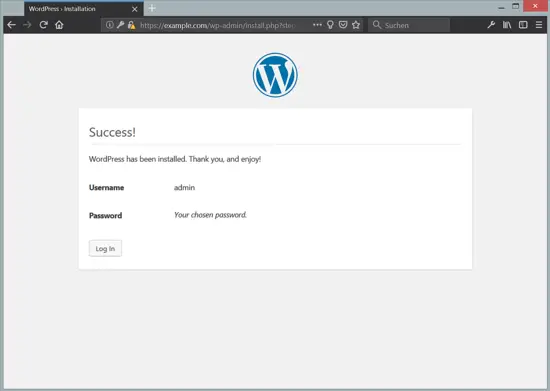 WordPress Installation Success