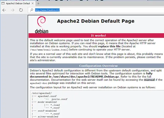 Apache2 test page