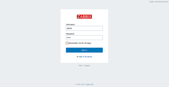 Login to Zabbix