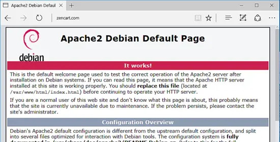 Apache default page