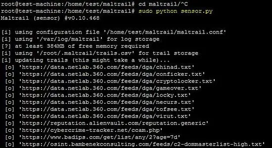 Start maltrail sensor