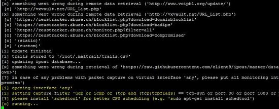 Mailtrail sensor running