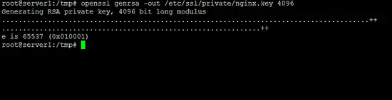 Create the SSL certificate key with OpenSSL