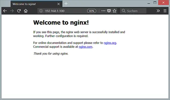 Nginx Welcome Page