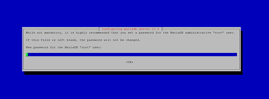 Enter the MariaDB root user password.