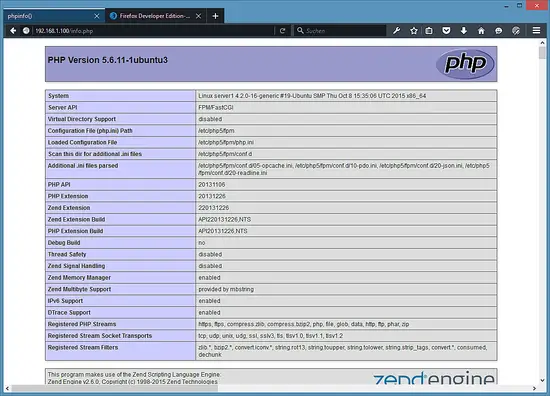 PHP-FPM info.