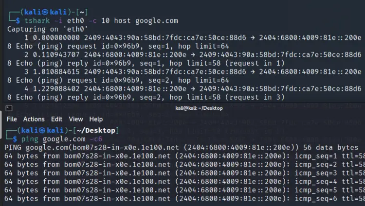 Specifying a host for TShark