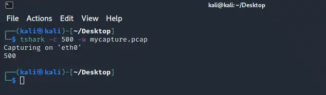 Saving the capture file