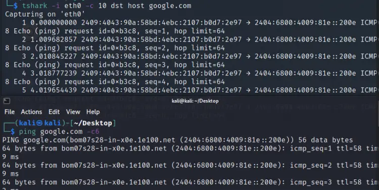 Applying a destination filter on the host