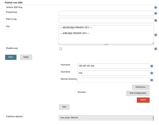 SSH Server details