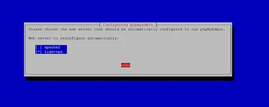 apt phpmyadmin lighttpd selector.