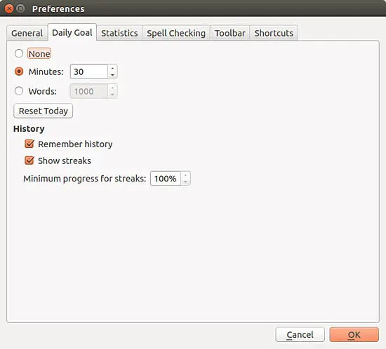 Daily Goal Settings