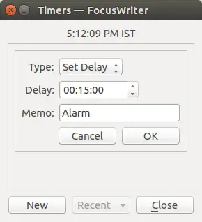 FocusWriter Timer