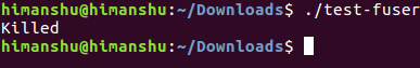 Result of killing a process with fuser