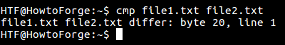 How to compare two files using cmp