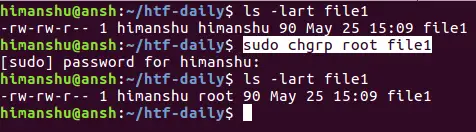 change group of file/directory using chgrp