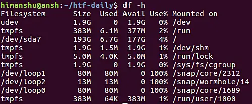 make df display usage information in human-readable form