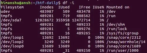 make df display inode information instead of block usage