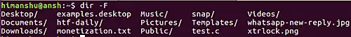 How to differentiate between files and directories in dir output