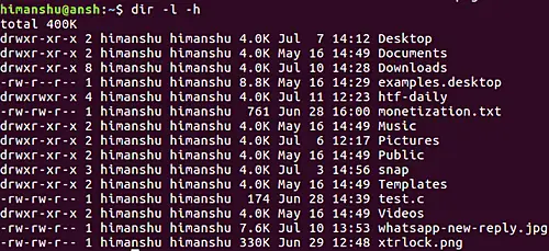 How to make dir print sizes in human-readable form