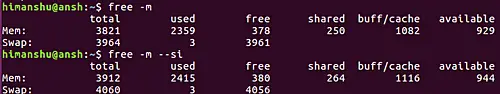 How to make free use power of 1000 (not 1024) while displaying memory figures