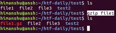 compress file using Gzip